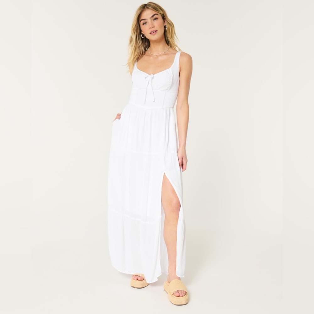 Hollister White Peasant Maxi Dress Bridal